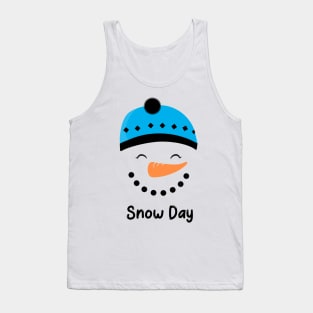 SNOWMAN Snow Day Blue Hat Snowman Christmas Tank Top